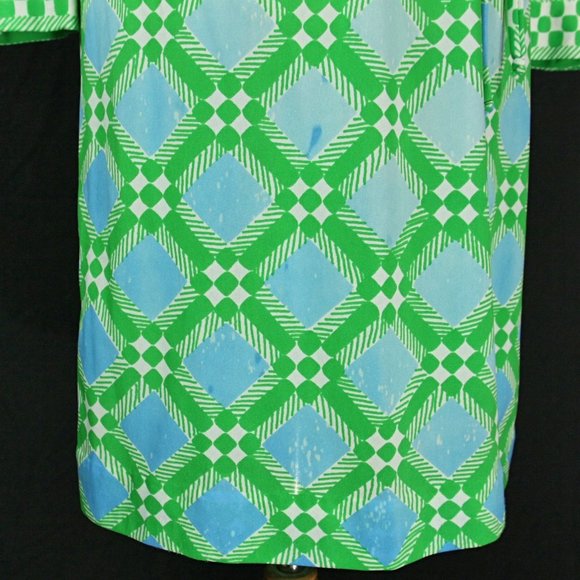 Vintage Collectors Anne Fogarty Checkered Long Sleeve Sheath Dress S M 1970s - Picture 3 of 12